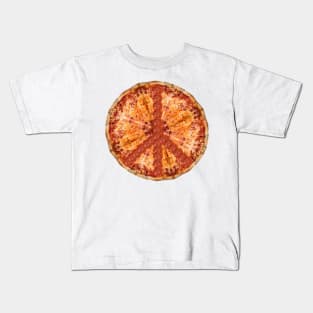 Peace Sign Pepperoni Pizza Pie Kids T-Shirt